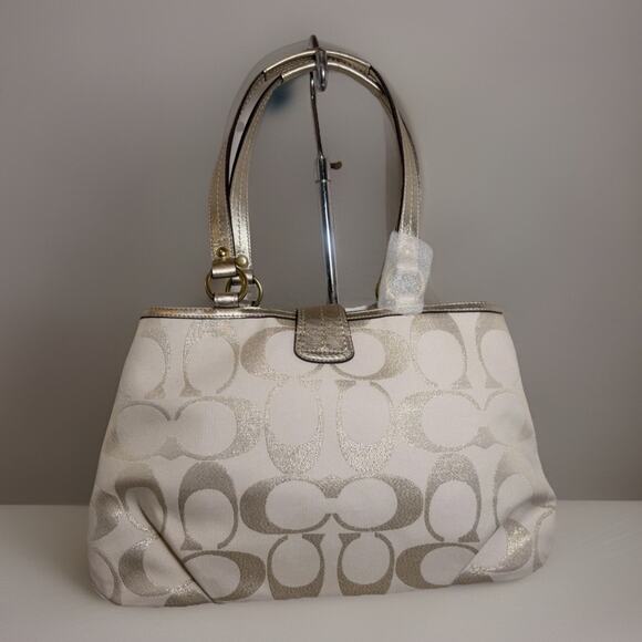 NWT Coach F20583 Soho Signature Metallic Carryall B4 Gold Tote Y2K Style - Picture 6 of 16